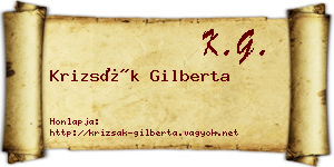 Krizsák Gilberta névjegykártya